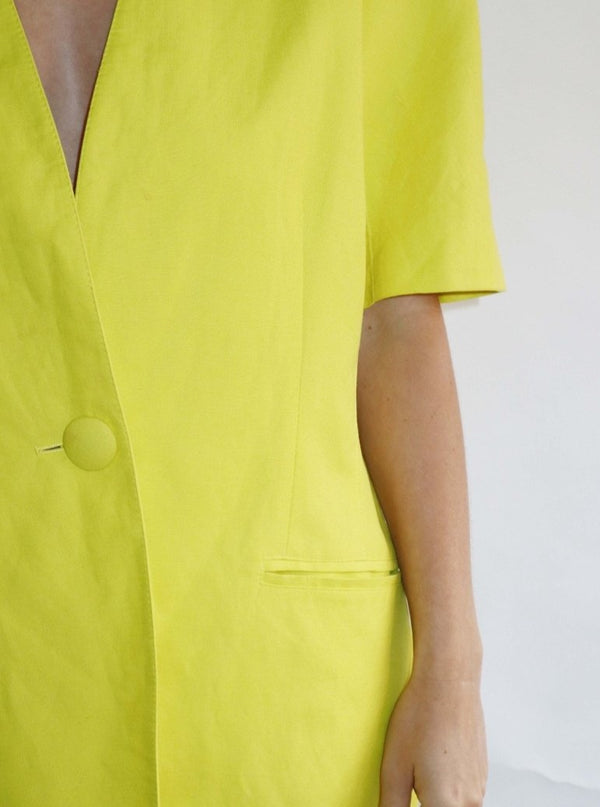 Yellow linen blazer - WILDE