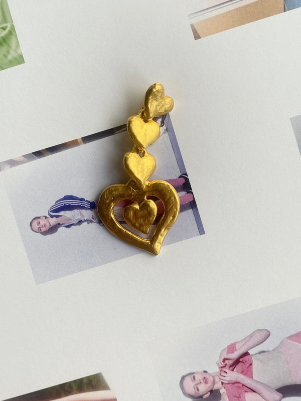 Yves St Laurent gold heart vintage pendant - WILDE