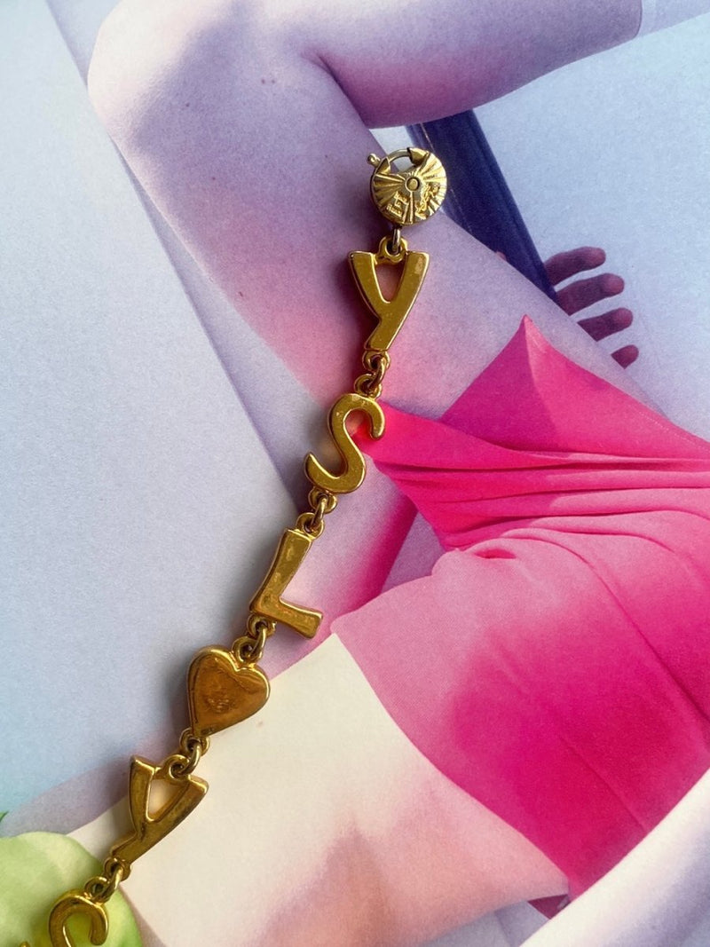 Yves St Laurent gold letter vintage bracelet - WILDE