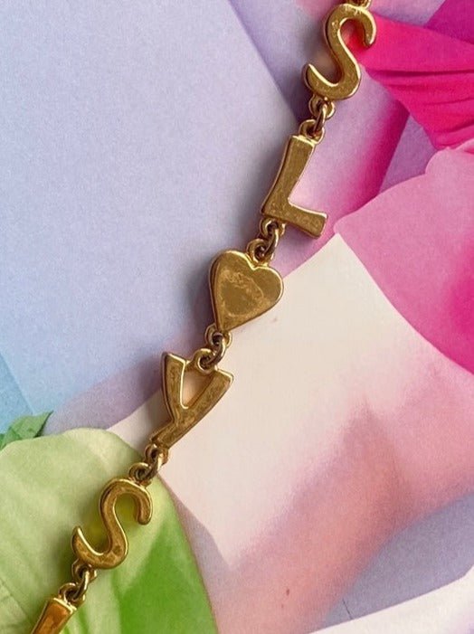Yves St Laurent gold letter vintage bracelet - WILDE