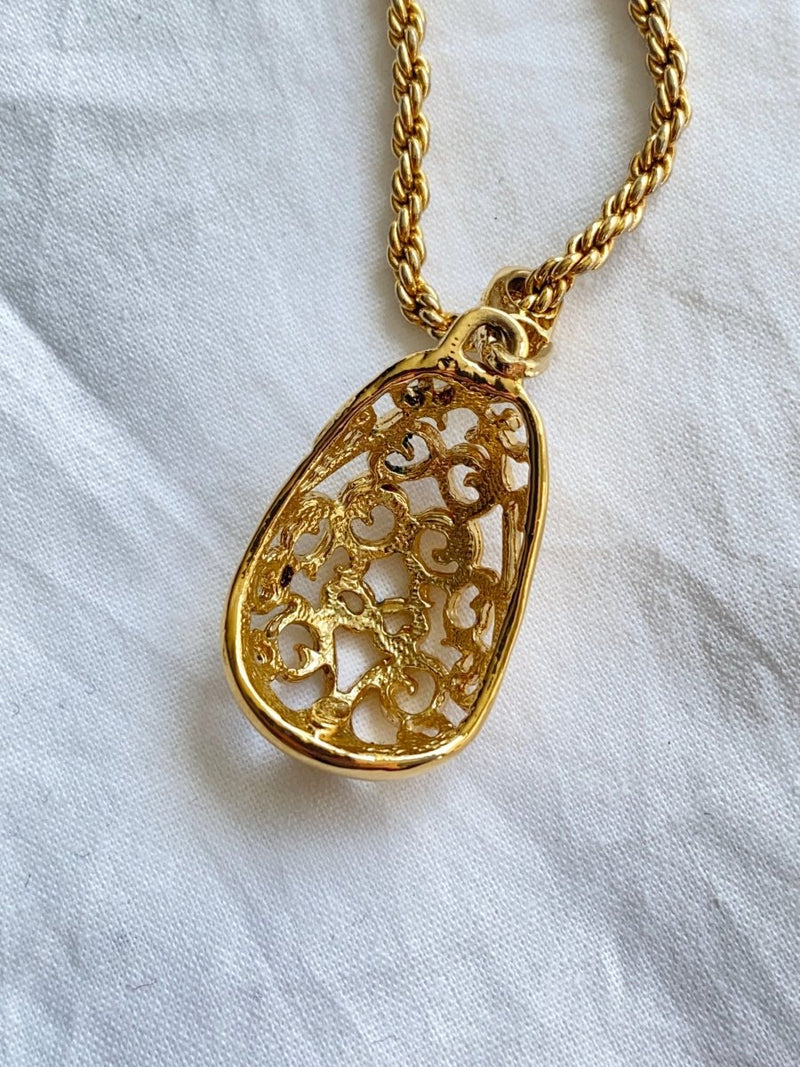Yves St Laurent vintage gold pendant necklace - WILDE