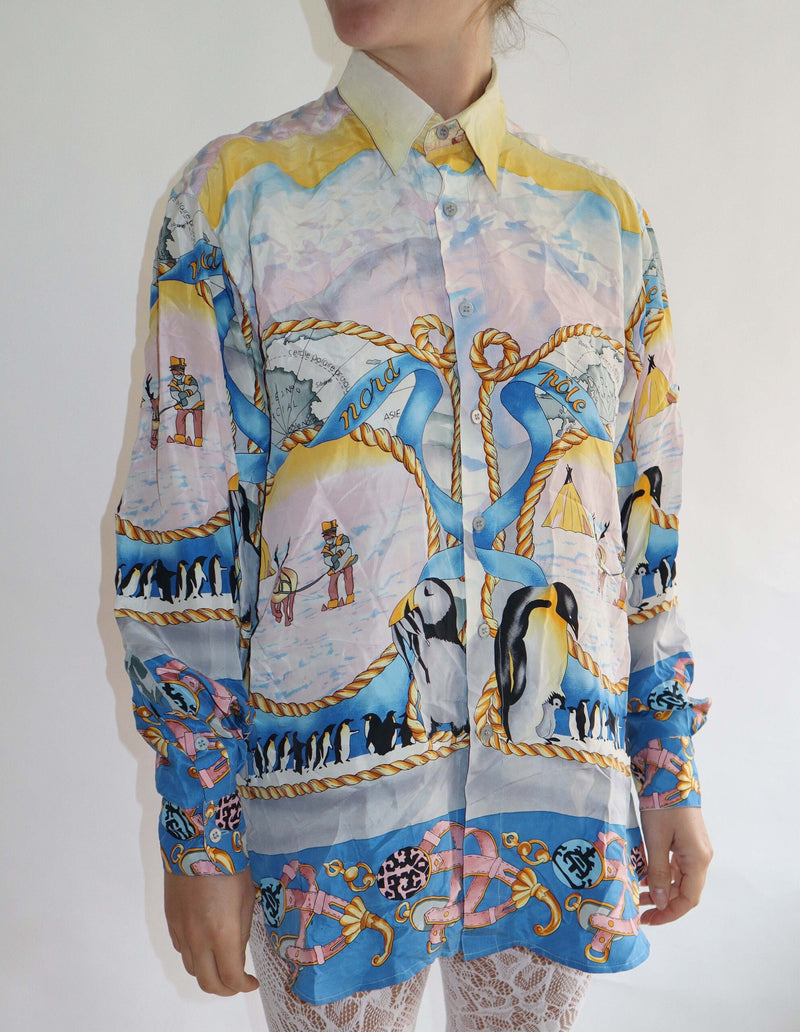 Vintage silk penguin shirt