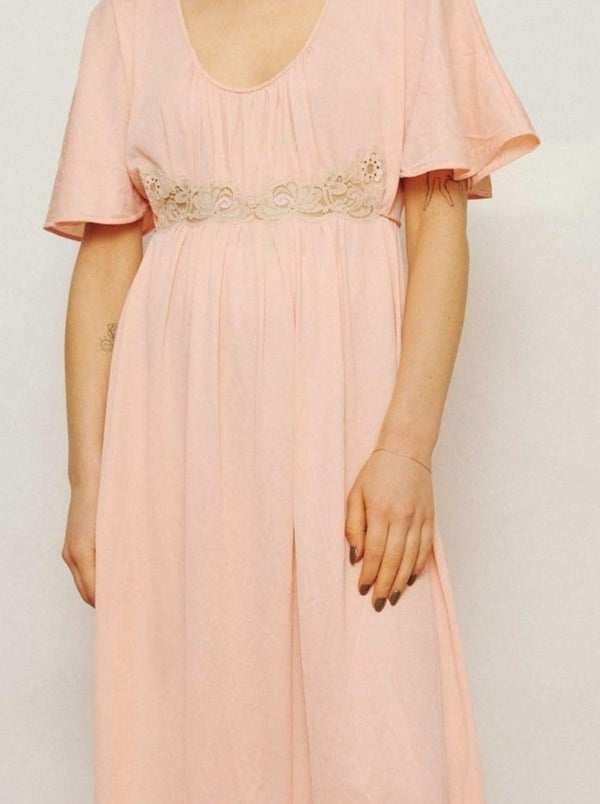 Vintage long peach slip dress - WILDE