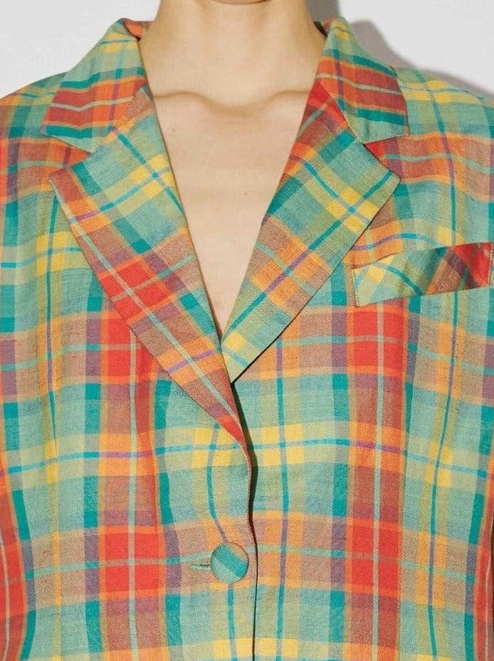 Vintage summer tartan blazer jacket - WILDE